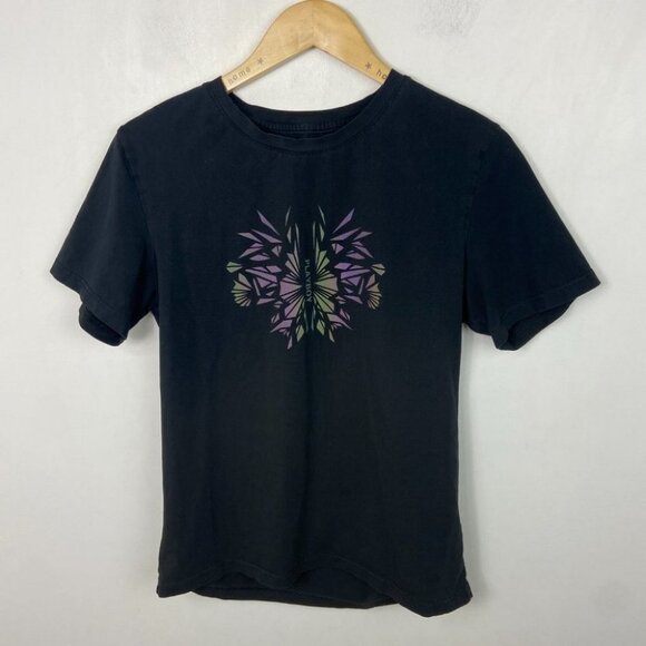Playboy Black T-Shirt Short Sleeve Crew Neck Tee Graphic Size Small Top Floral - Picture 11 of 12